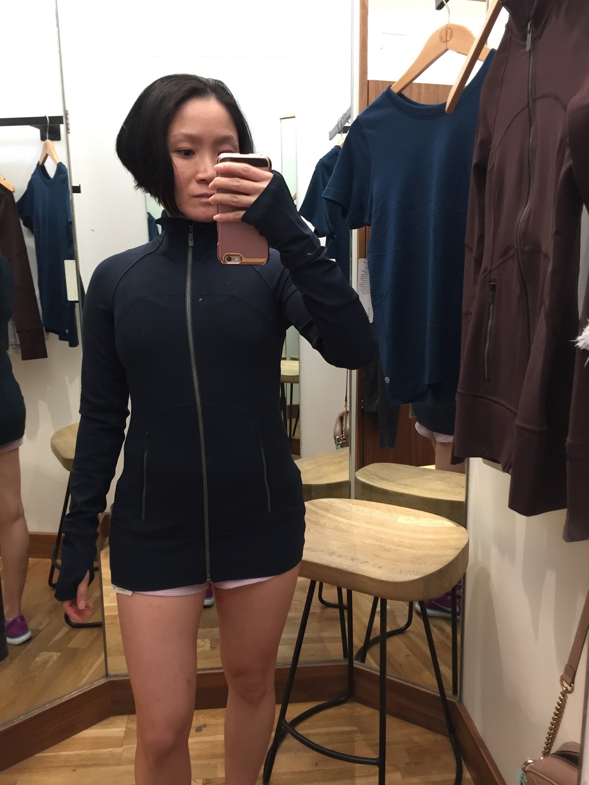 Fit Review Friday! Store Try Ons. Breeze By Short Sleeve, Hotty Hot Short  Rose Quartz, Contour Jacket