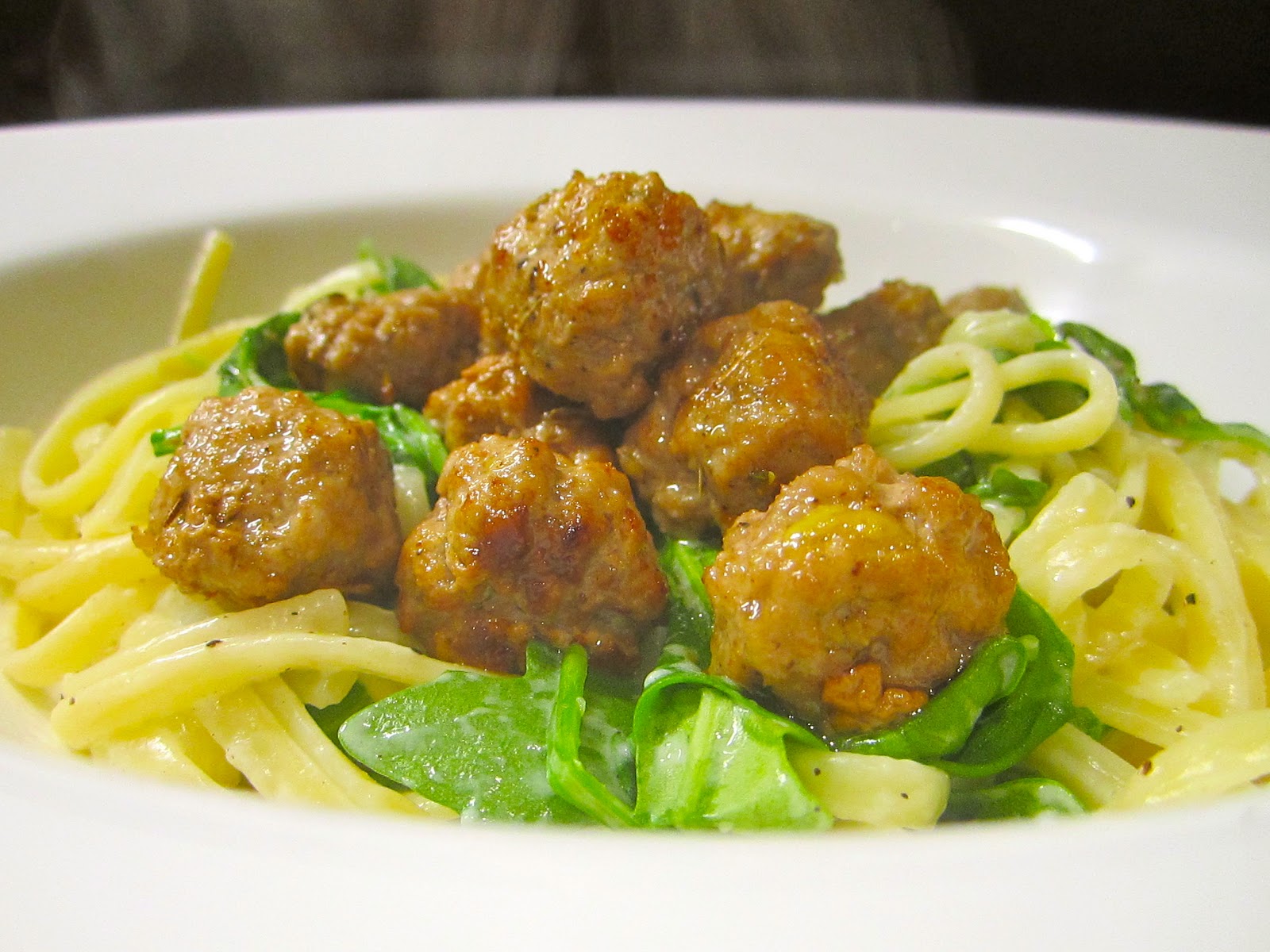 Matt B's Love Food Zesty lemon linguine with veal meatballs