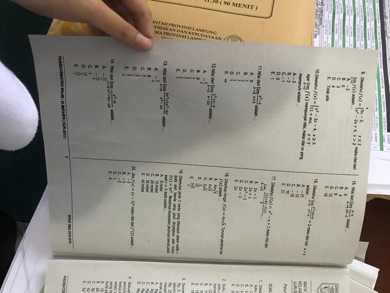 Contoh Latihan Soal: Soal Uas Matematika Wajib Kelas 10 Semester Ganjil