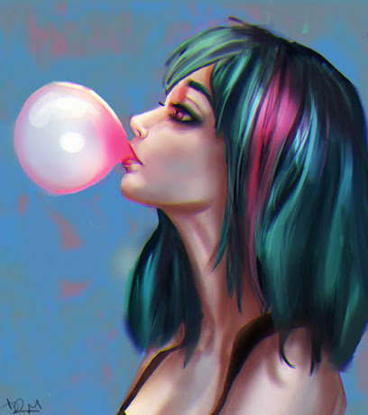 Bubblegum Girl pintura por Stephanie Jerez