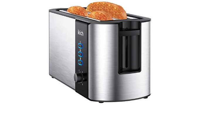 TheSaves.com: IKICH Toaster 4 Slice, Toaster 2 Long Slot Stainless