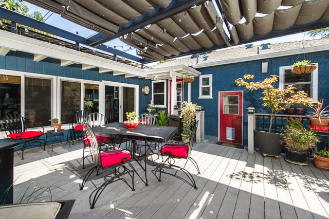 Outdoor Patio and Kitchen of Organizing Made Fun's home tour