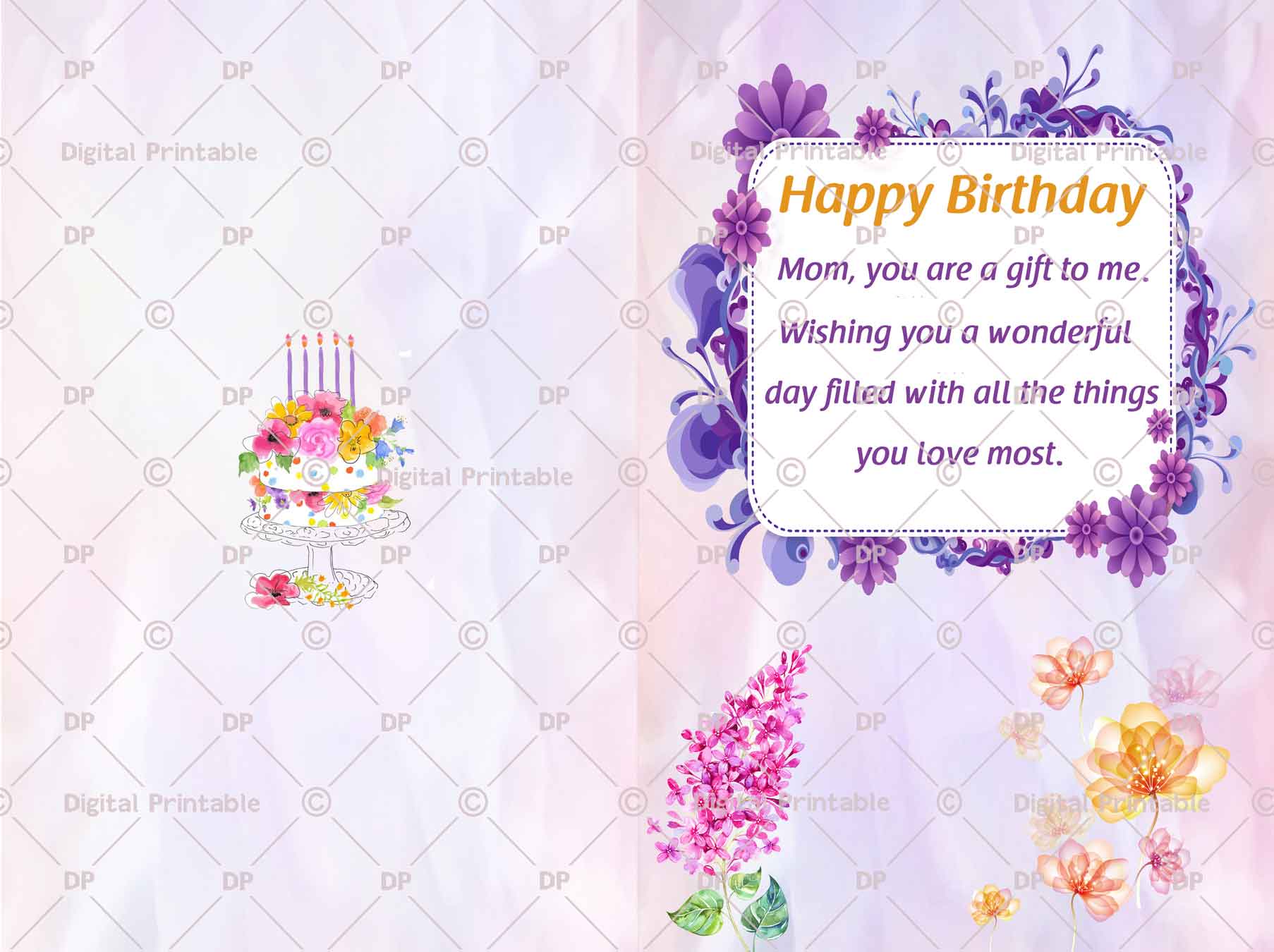 Mom Birthday Card Template - Sarseh.com