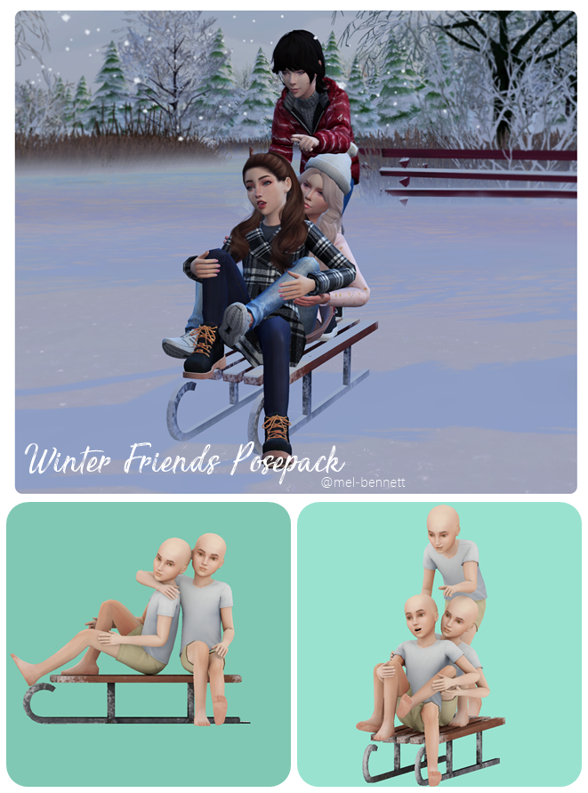 Sims 4 Winter Friends Posepack - Mel Bennett