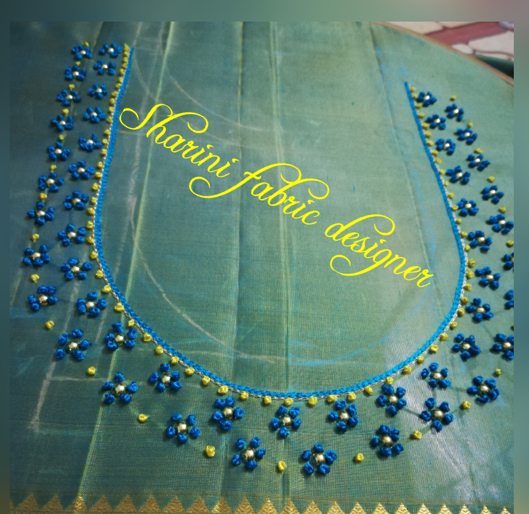 sharini fabric designer French knot workin blouse