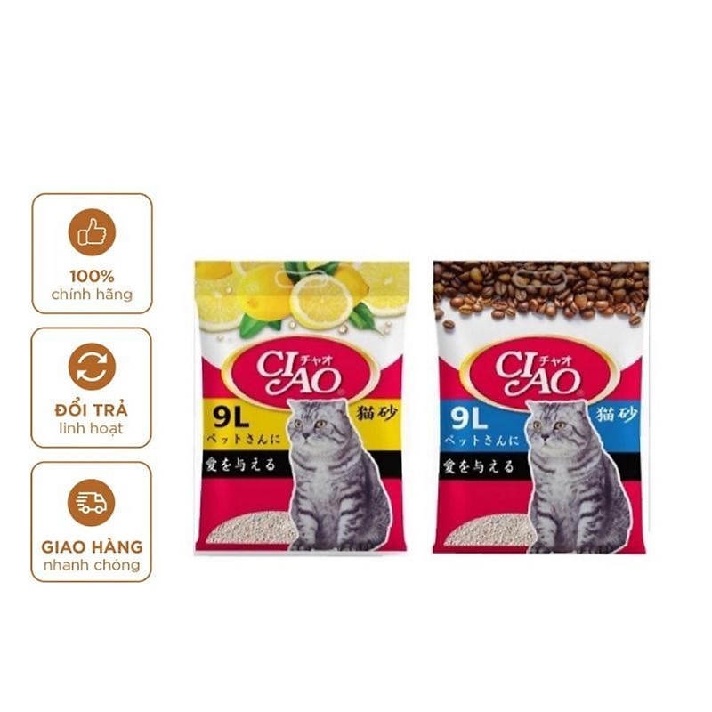 Cát Ciao thấm hút, vón cục nhanh, ít bụi, khử mùi, diệt khuẩn, thơm dịu 9L 8 6f400977e1aa0a5145ddc81084bea7de
