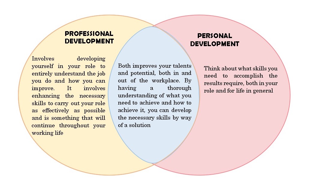 Venn Diagram about the Contrasting Roles of Professional and Personal
