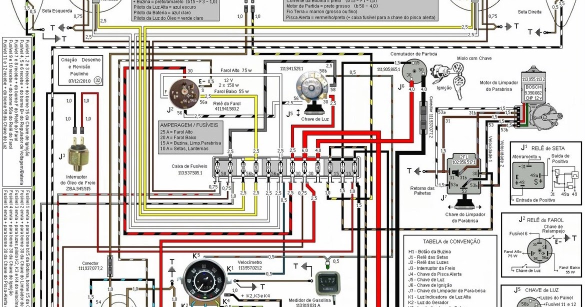 Autos VW Fusca Fatos Fotos: Sistema elétrico do fusca 1976 ... wiring diagram 94 puma 