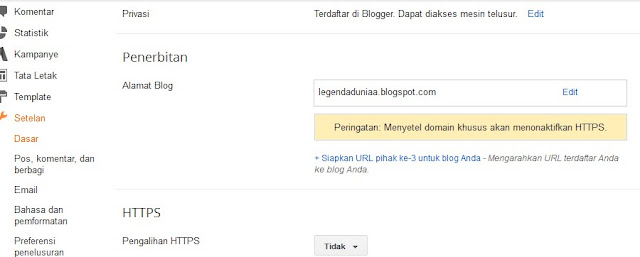 CARA MENGGANTI DOMAIN BLOGSPOT DENGAN DOMAIN SENDIRI