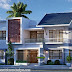 1832 sq-ft 3 bedroom modern mixed roof house