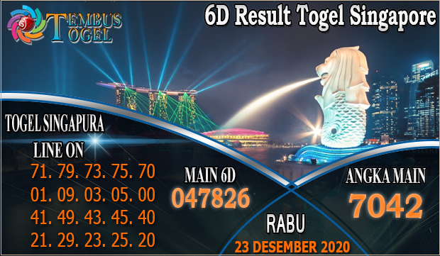 6D Result Togel Singapore Hari Rabu 23 Desember 2020