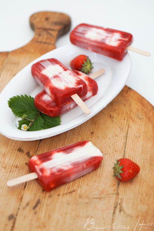 Endlich Sommer! - Erdbeer-Joghurt-Eis am Stiel