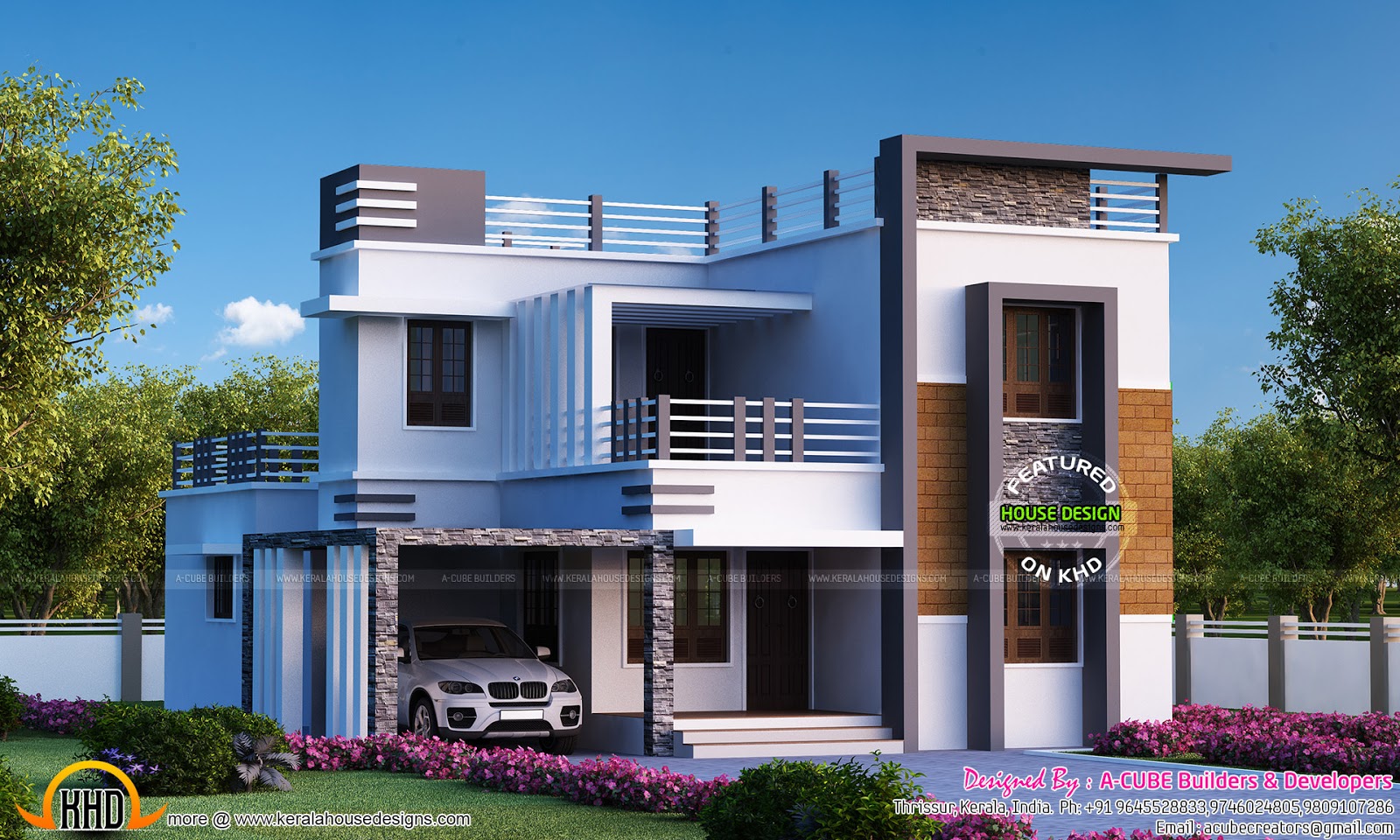 4 bedroom flat roof modern home 2655 sq ft Kerala home 