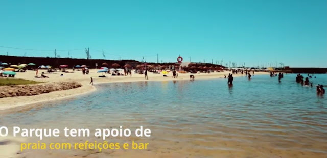 O Parque tem apoio de praia com refeições e bar