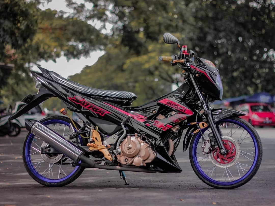 Modifikasi Satria Fu Warna Hitam Polos, Original, Doff