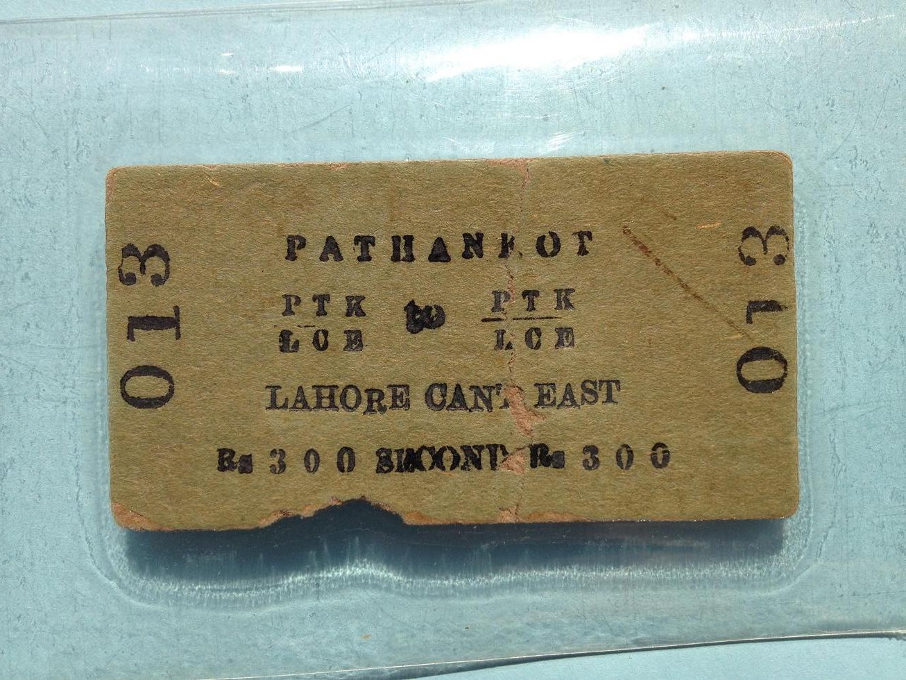 Old Train ticket.