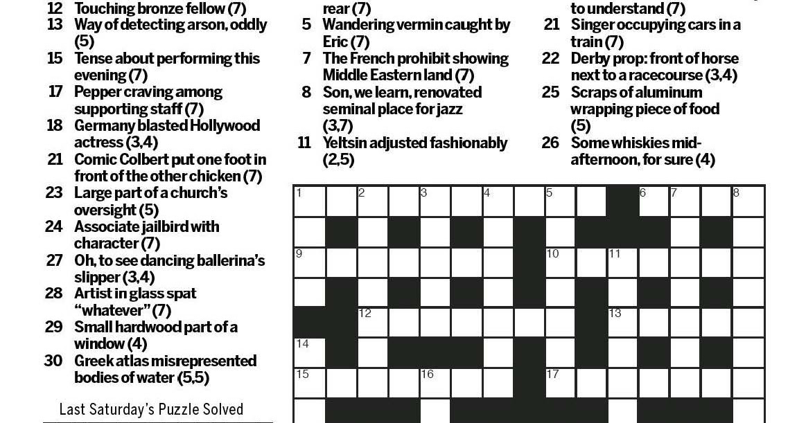 National Post Cryptic Crossword Forum Saturday October 15 2016 Sleepless In The Big Easy
