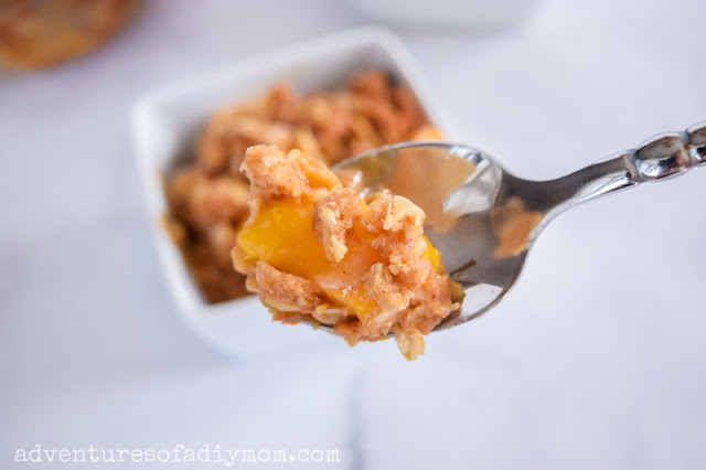 a spoonful of peach crumble