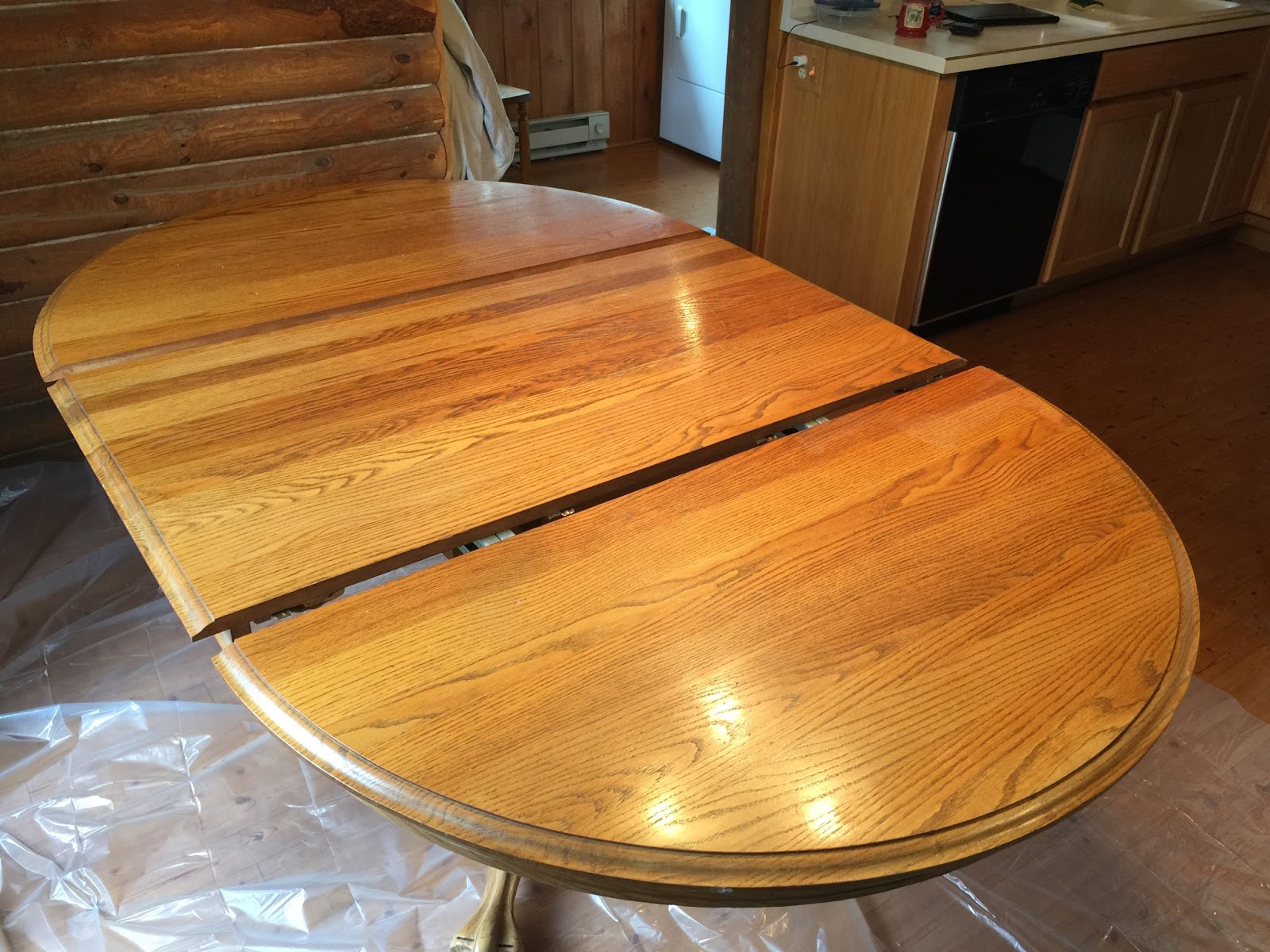 Eclectic Breakfast Refinishing An Oak Table Top