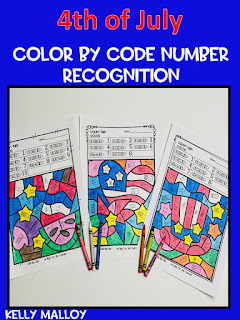 4th of July Color By Number Worksheets Number Recognition