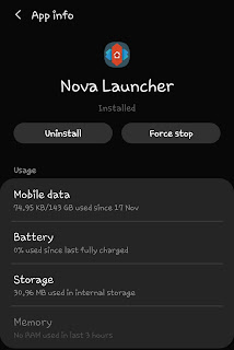 Uninstall Nova Launcher from phone settings