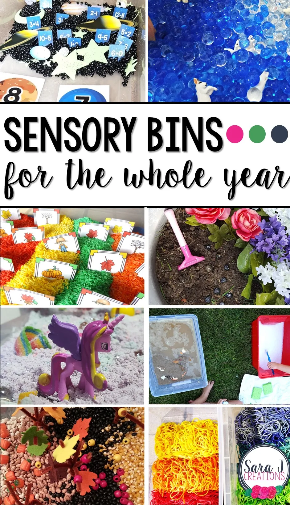 Sensory bin ideas for the whole year
