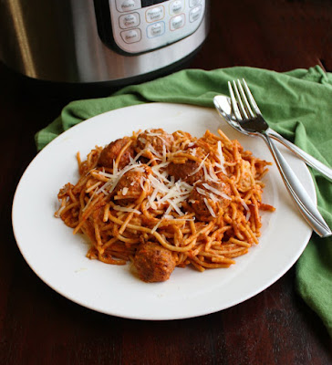 Make a dinnertime favorite even quick and easier! The instant pot is a great way to make creamy spaghetti and meatballs with minimal dishes and effort.
