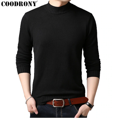 COODRONY Brand Turtleneck Sweater Men