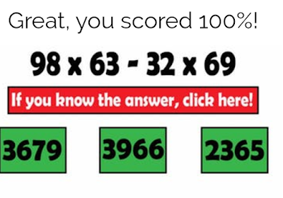 math quiz answer 12 questions 100% score