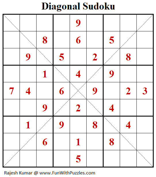 Diagonal Sudoku (Fun With Sudoku #209)