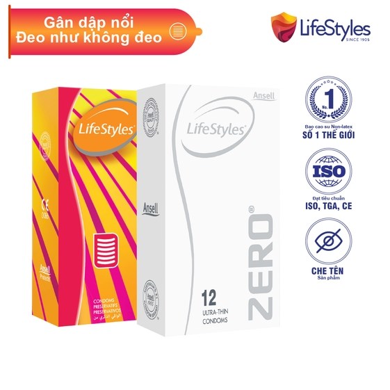 COMBO 1 HỘP BAO CAO SU LIFESTYLES FANTASY (12 BAO/HỘP) + 1 HỘP BAO CAO SU LIFESTYLES ZERO (12 BAO/HỘP)