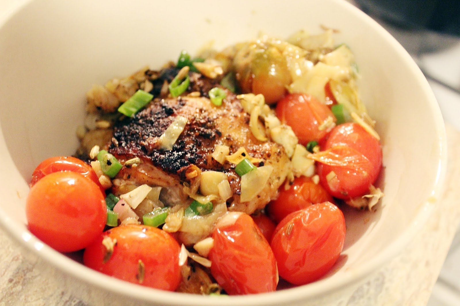 Friendly inspiration happens again! (Pan Seared Chicken thighs with