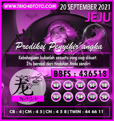 Prediksi Togel Jeju 20 September 2021 ~ Trio4Dtoto2