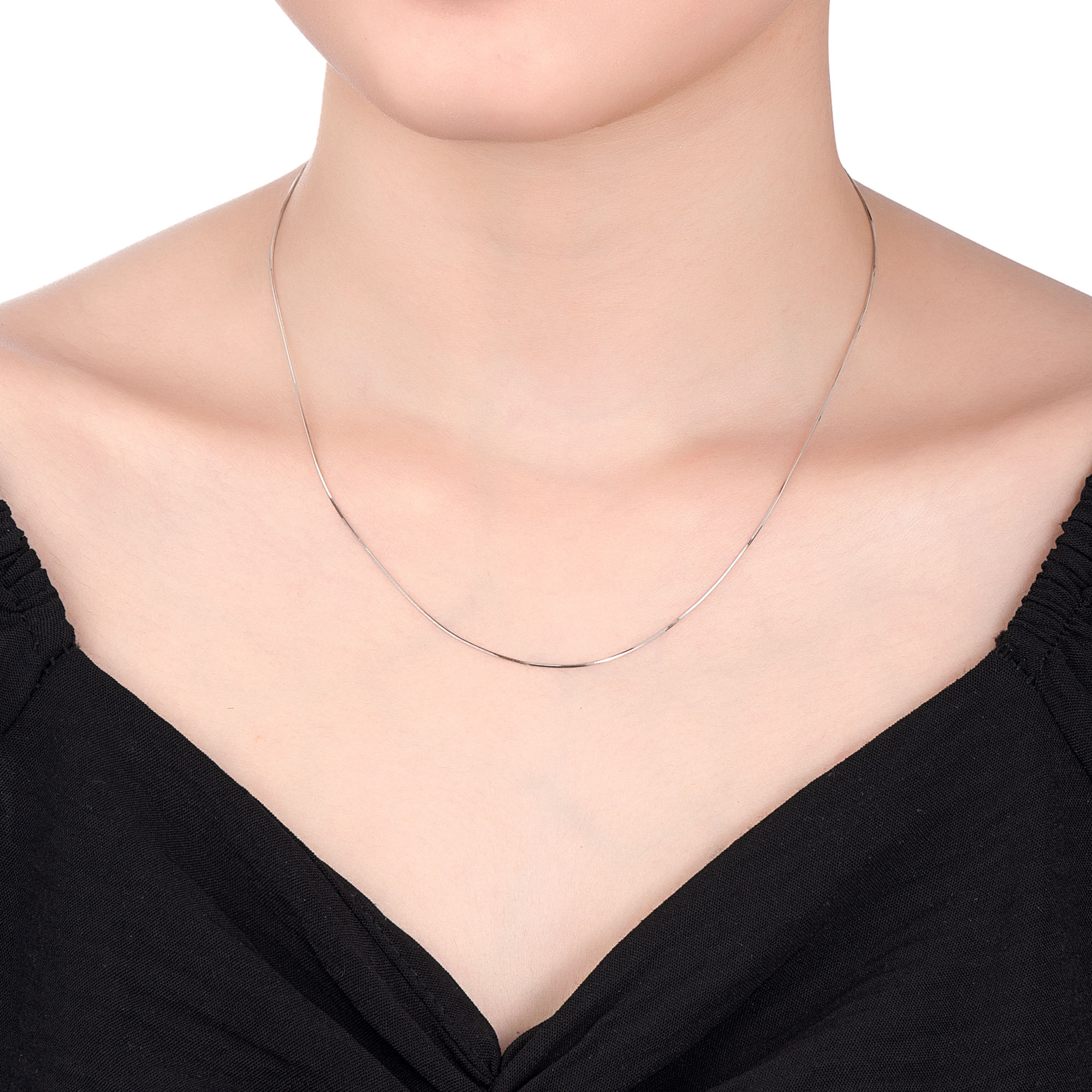 Dây chuyền Vàng trắng Ý 18K PNJ 0000W000255