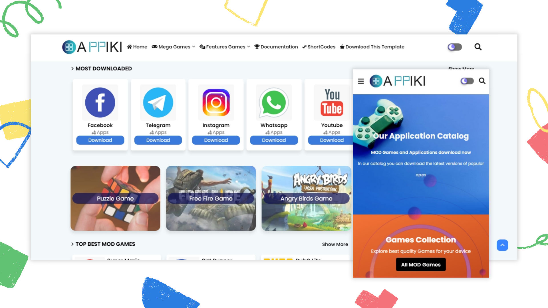 Appiki Apk App Store Premium Version Blogger Template Free Download