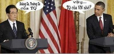 Hình ảnh chế hài hước của Obama - Cảm xúc vui, obama TQ la cua VN