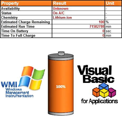Get Laptop Battery Information Through VBA Get Laptop Battery Information Through VBA