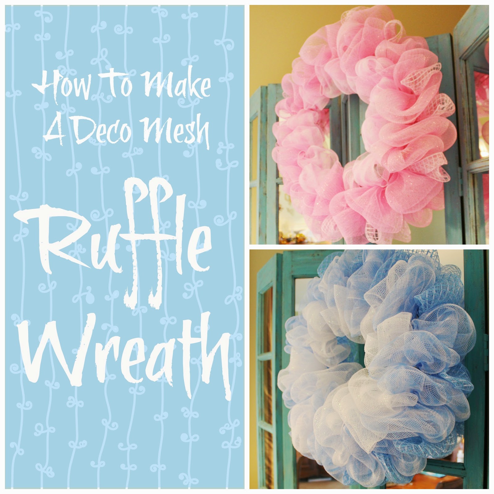 How to make a FOLDED RUFFLE Wreath Base using 21 inch Deco Mesh