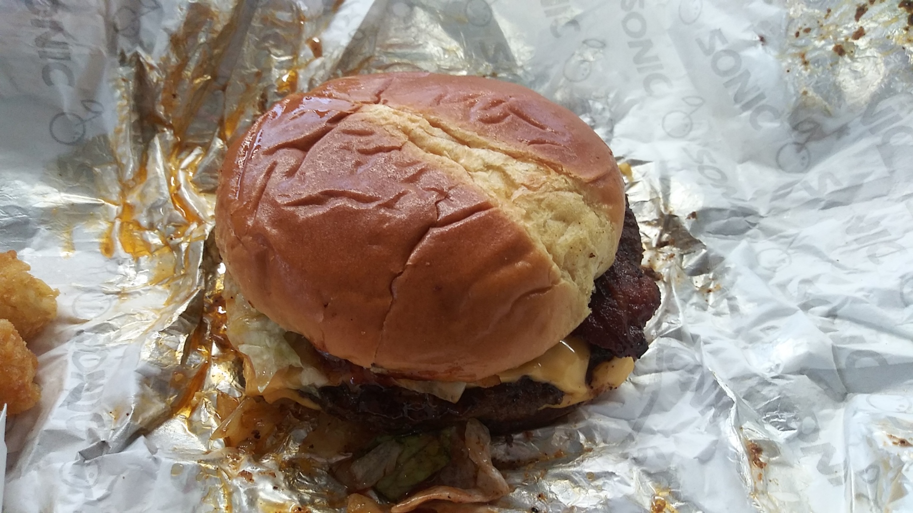 The Adventurous food guy Sonic Mesquite Butter Bacon burger
