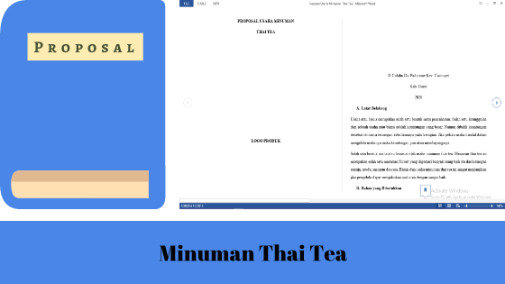 Pdf Contoh Proposal Usaha Minuman Thai Tea Tentang Proposal