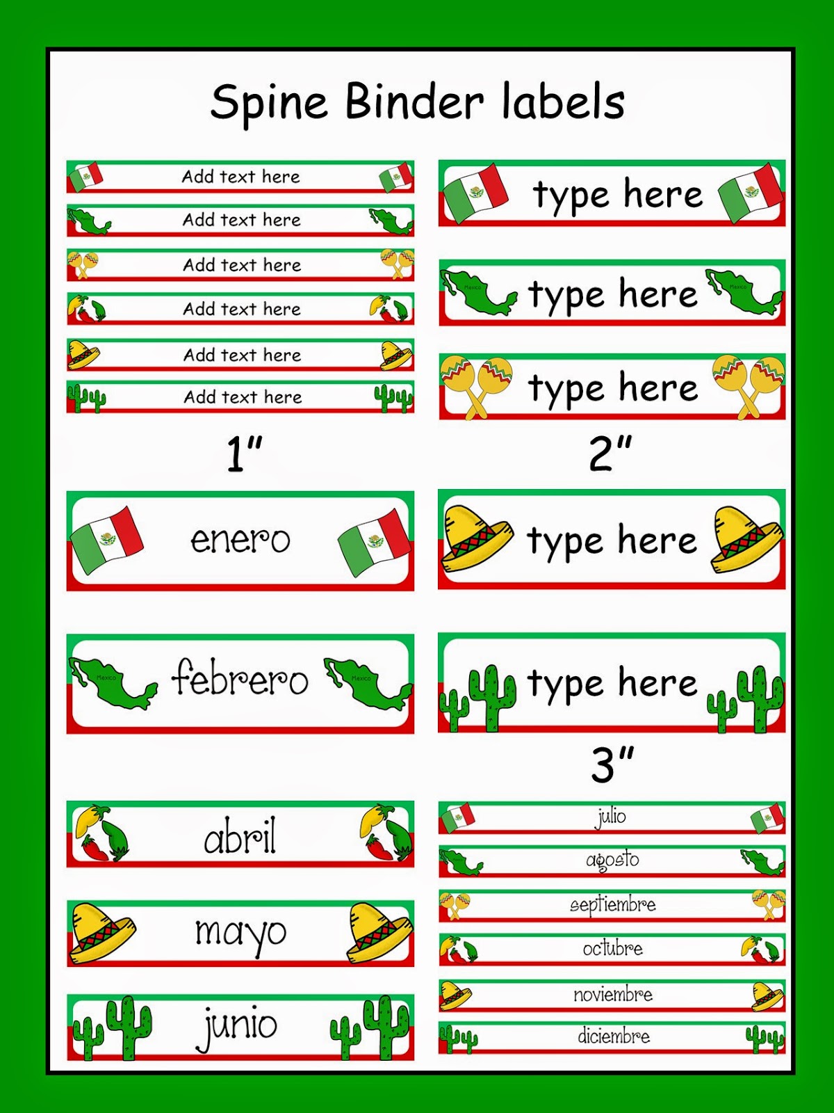 http://www.teacherspayteachers.com/Product/Celebrate-MEXICO-Editable-Binder-Labels-1123807