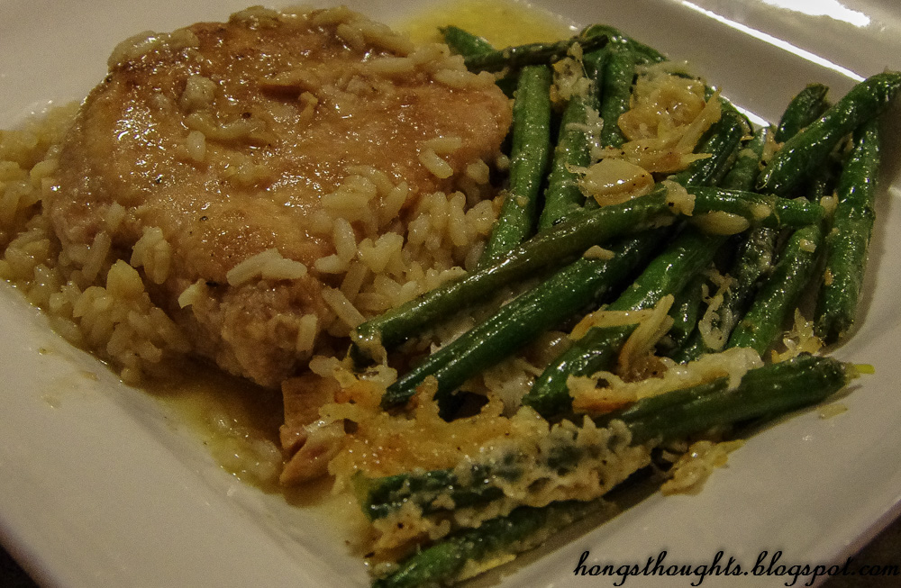 Hong's Thoughts Crock Pot Pork Chop & Roasted Green Beans