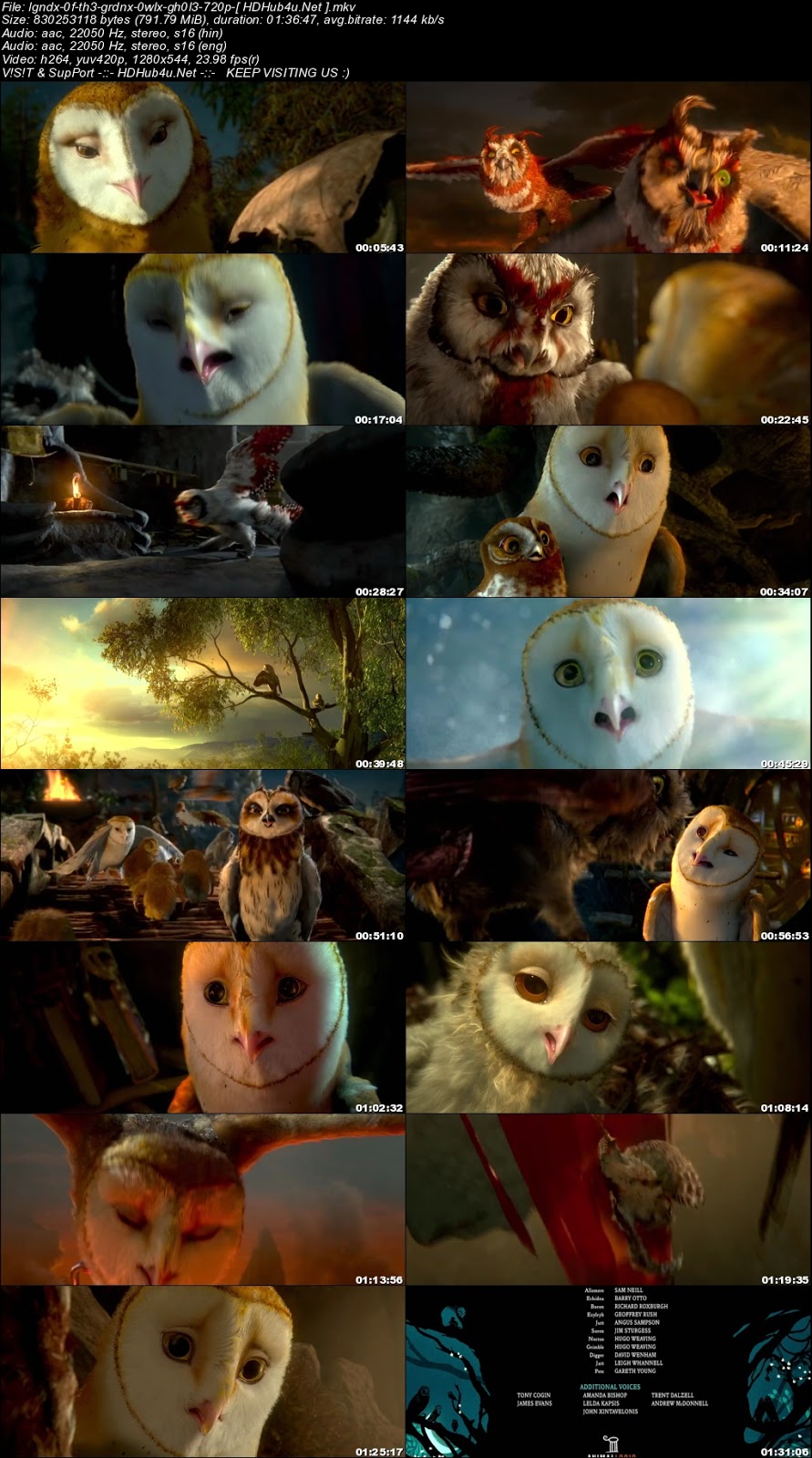 Legends Of The Guardians The Owls Of Gahoole 2010 Hindi Dual Audio 480p BluRay 300Mb Download