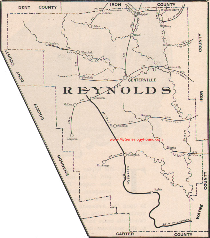 Reynolds County Mo Gis The Missouri Southern Railroad