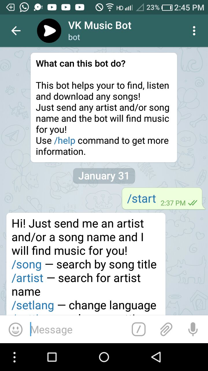 Bot lagu telegram