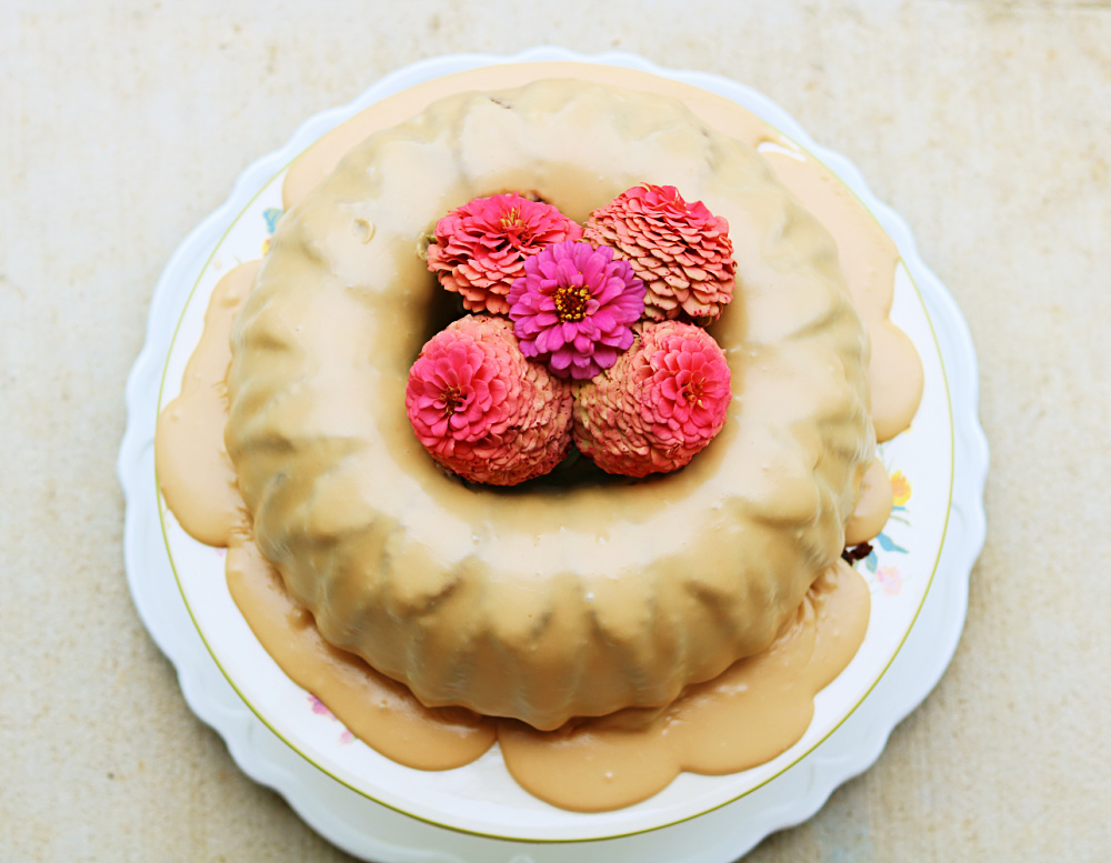 Mother's Homemade Fudge Cake With Caramel Frosting At Home with Jemma