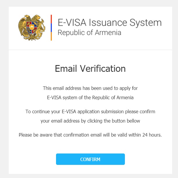 email verification visa Armenia