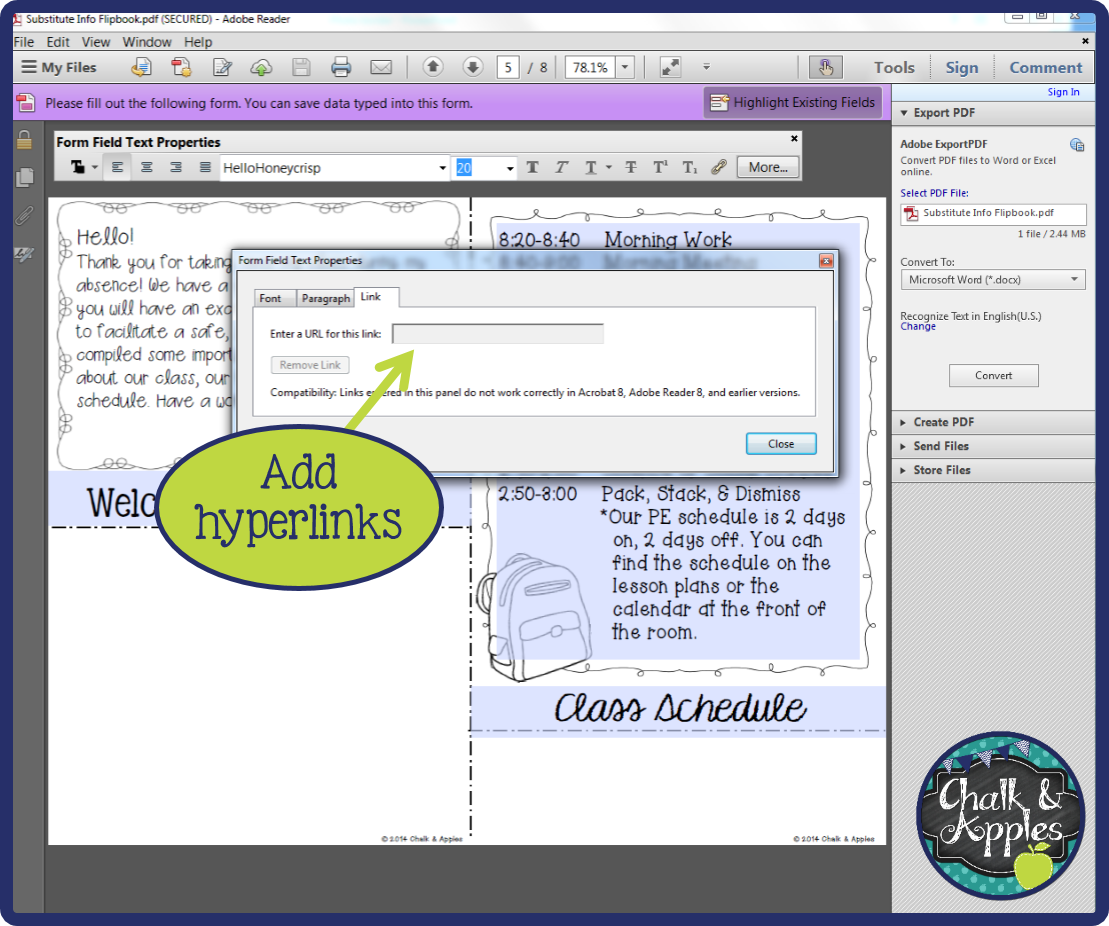 How do I edit my editable PDF? Chalk & Apples