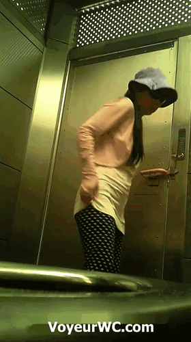 Women peeing in public toilet on hidden camera movie (Metal street toilet 02)