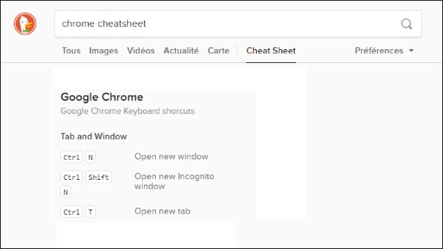 DuckDuckGo - Cheatsheet